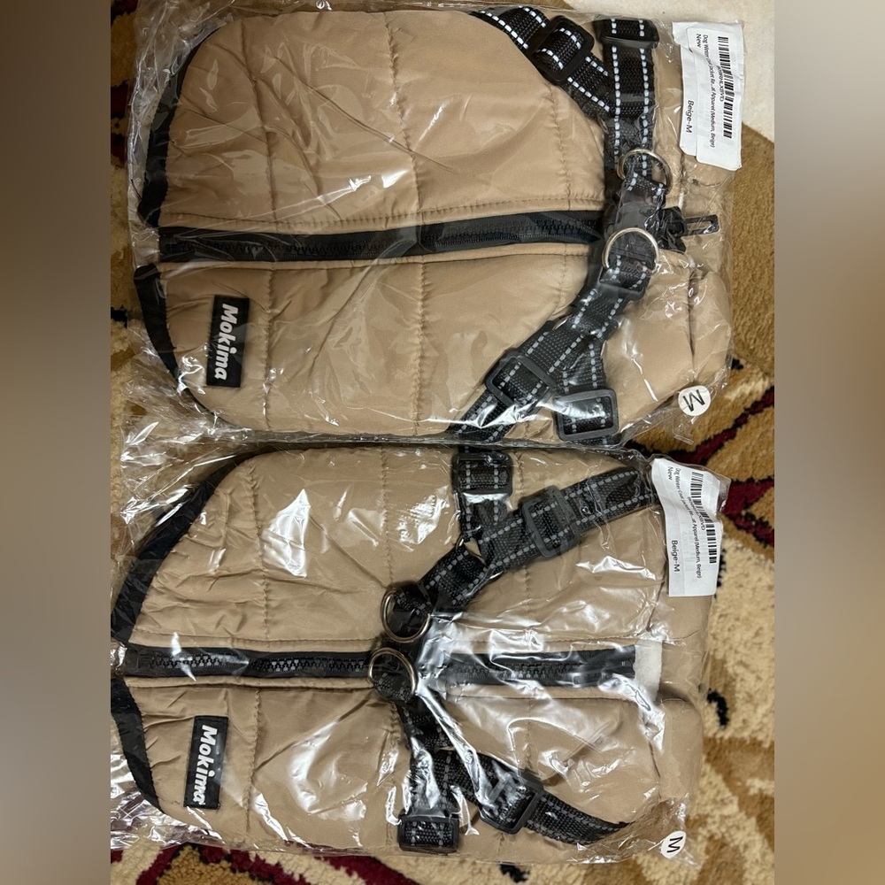 2New in Package Mokima Dog Jackets size Medium / harness attachment